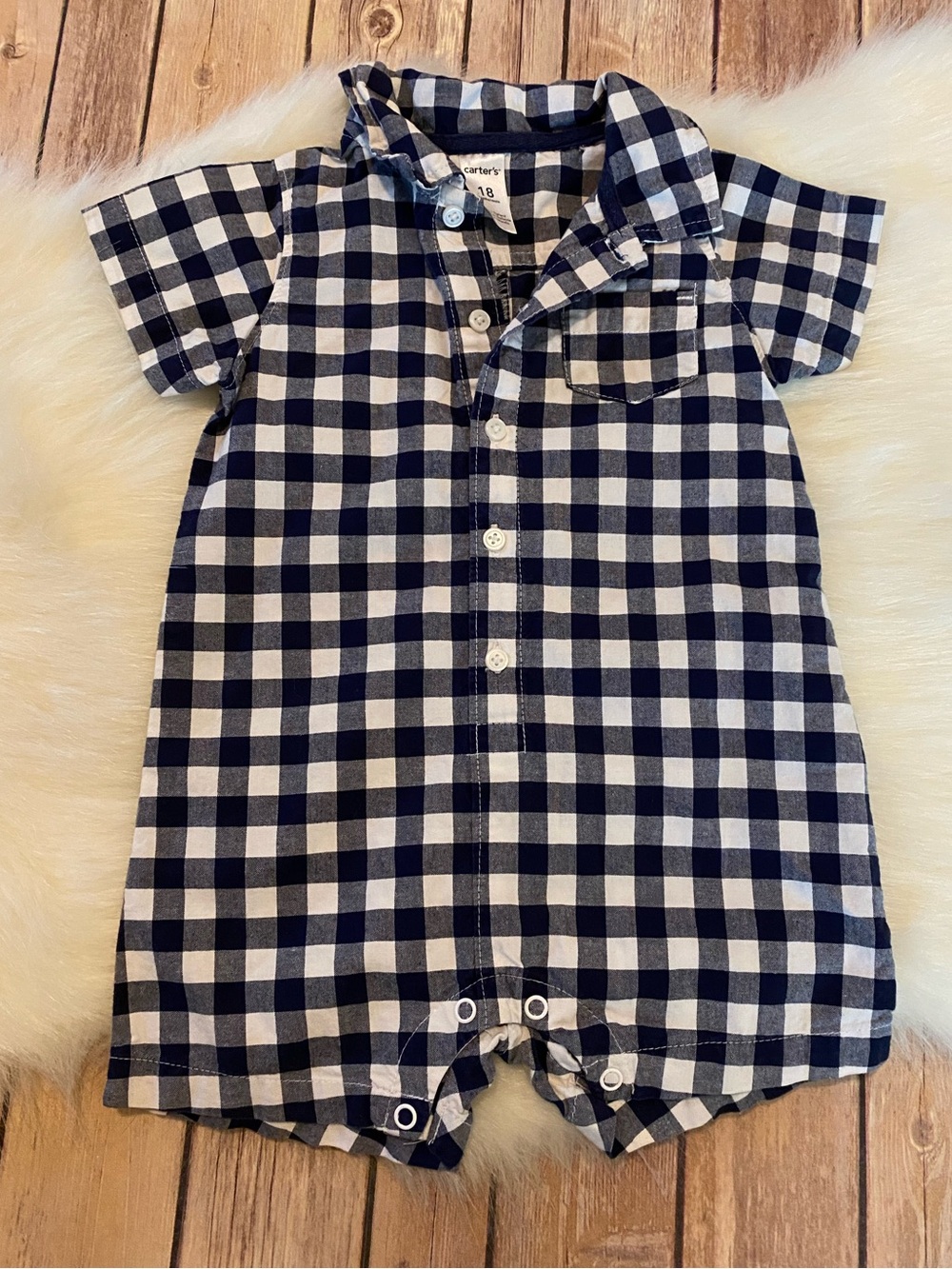 Boy’s 18M Carter’s Checked Gingham Romper